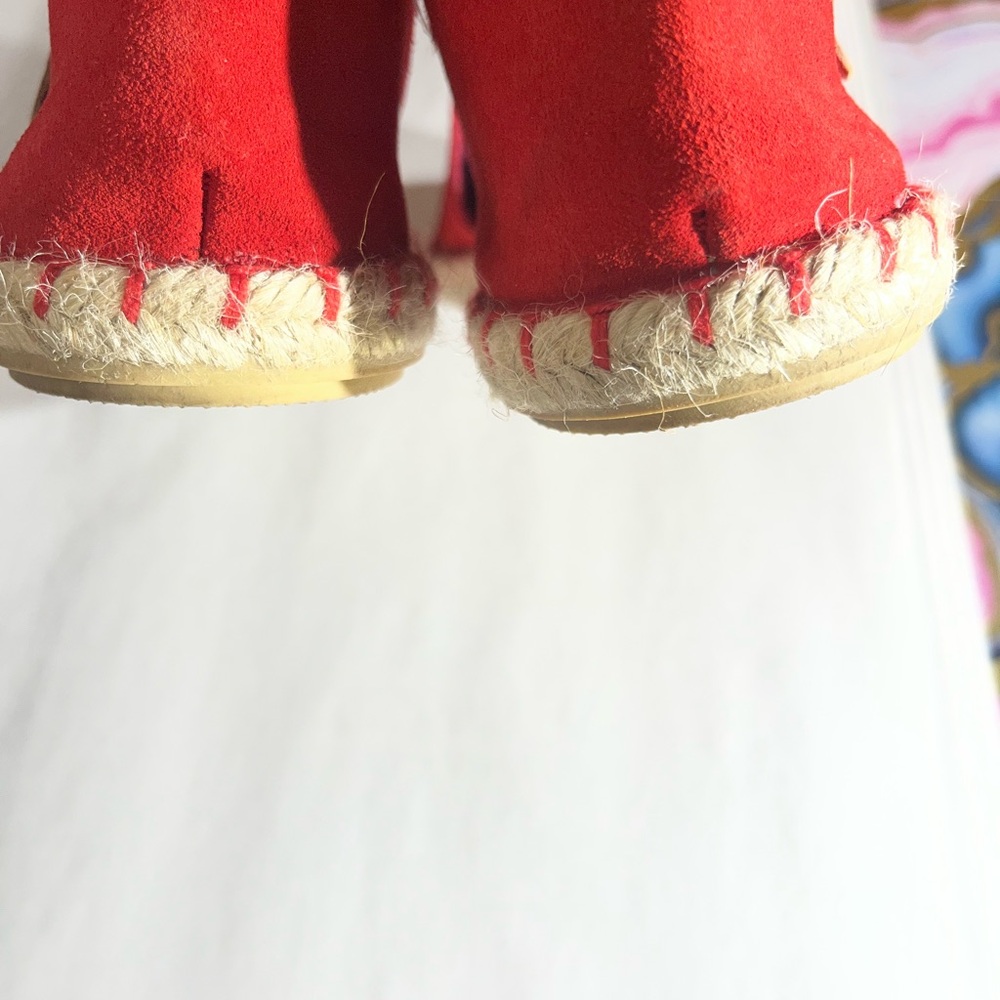 Verbenas Espadrille Shoes Womens Size 8 Red Suede Slip On Flats made in Spain - Picture 4 of 10